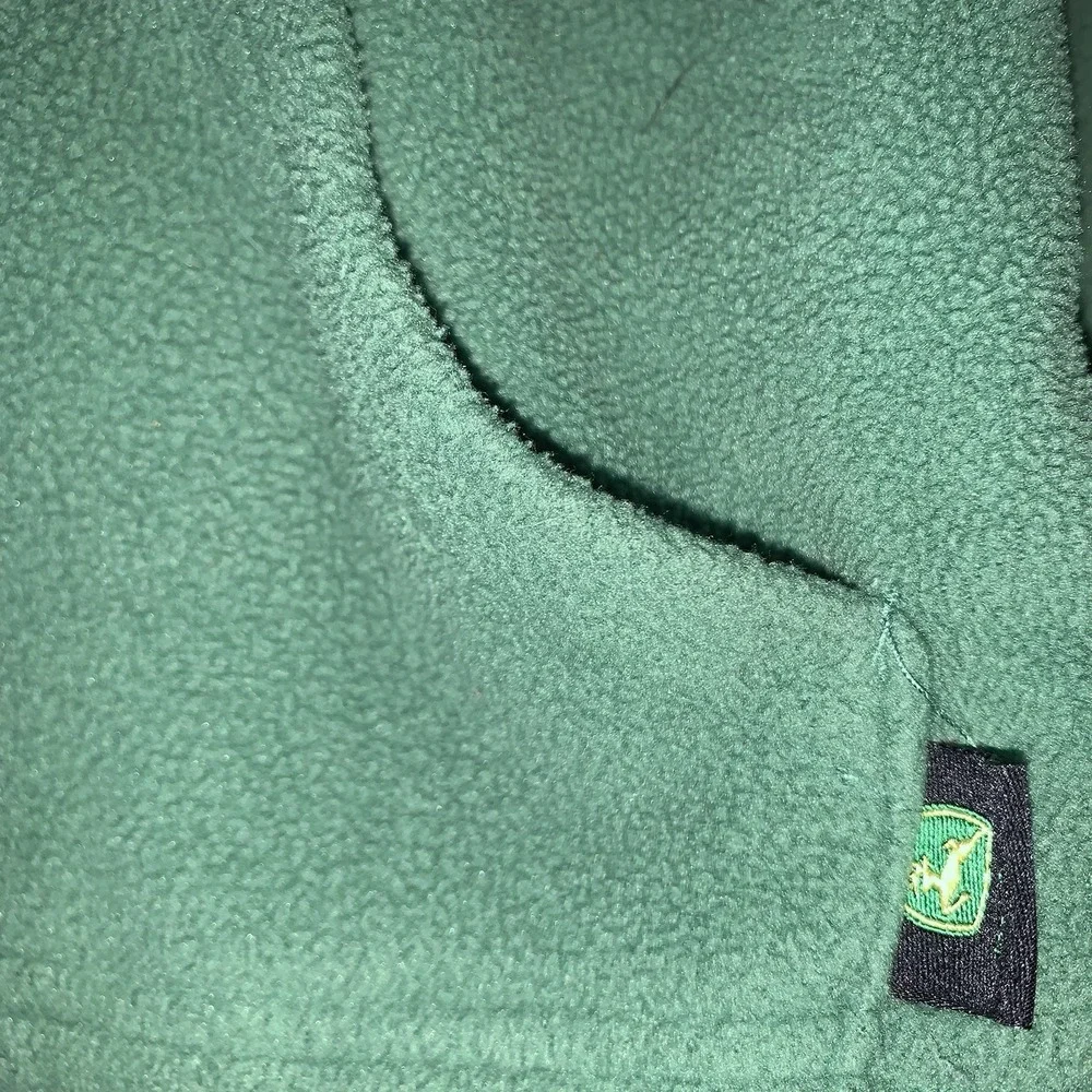 John Deere Hooded Jacket Coat Toddler 18m Green Full Zip Pockets Fleece Graphics